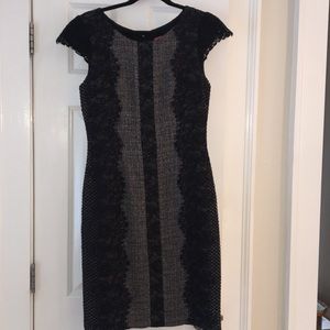 Betsey Johnson black and grey dress with lace